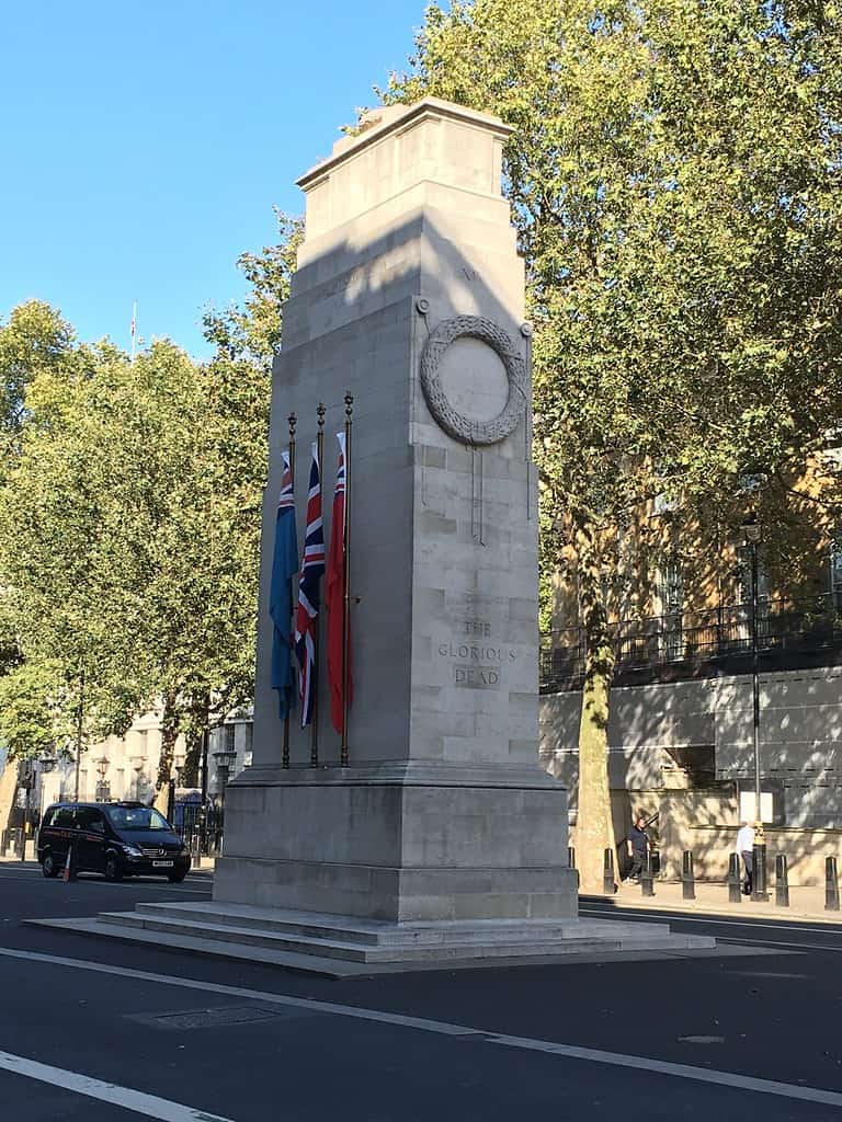 The Cenotaph on Whitehall, London, UK