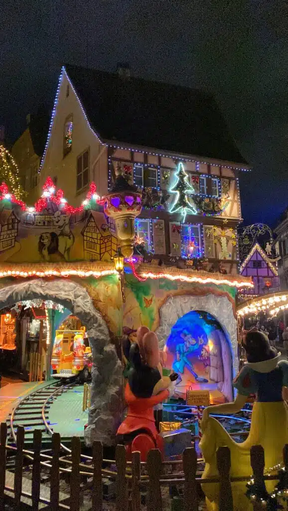 The streets of Colmar at bright with Christmas lights at almost every turn.