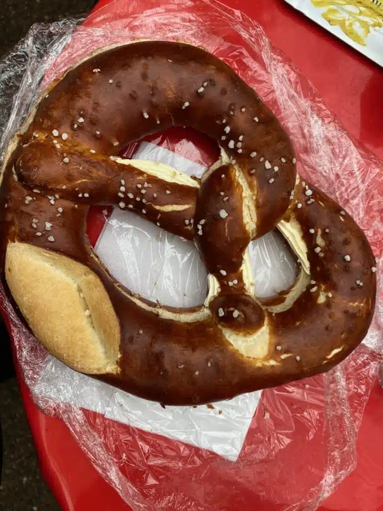 A bretzel is a staple item at the Colmar Christmas markets.