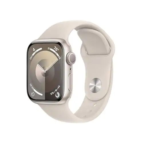 Apple Watch Series 9 [GPS 41mm] Smartwatch with Starlight Aluminum Case with Starlight Sport Band