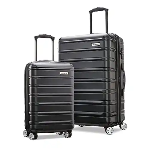 Samsonite Omni 2 Hardside Expandable Luggage with Spinner Wheels, 2-Piece Set (20/24), Midnight Black