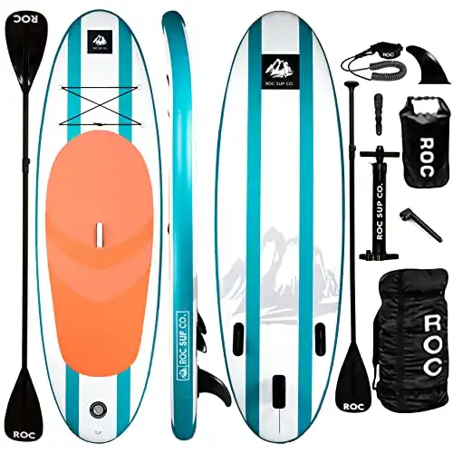Roc Inflatable Stand Up Paddle Boards with Premium SUP Paddle Board Accessories, Wide Stable Design, Non-Slip Comfort Deck